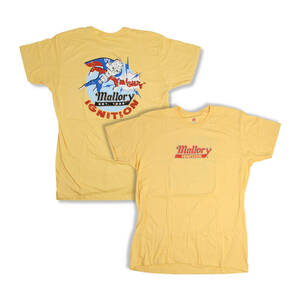Mallory Ignition T-shirt Size M Yellow Old Cartoon オフィシャル アパレル Tシャツ HotRod Chevy Ford Mopar