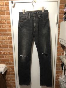 HYSTERIC GLAMOUR ヒステリックグラマー KINKY JEANS デニムパンツ ダメージ加工 02221AP02 サイズ28インチ ブラック　FK