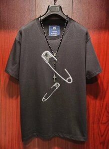 最高級※定価4万◆イタリア・ローマ発*ROBERT CAVANI/ロベルトカバーニ※セレブdesigner・Tシャツ/44/Sサイズ・黒