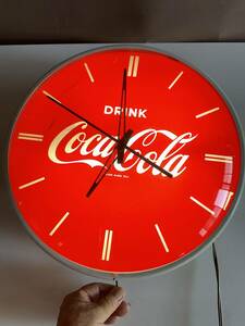 レア物/昭和レトロ/当時モノ/コカ・コーラ 電気式時計/非売品/稼働品/直径 37㎝/ジャンク