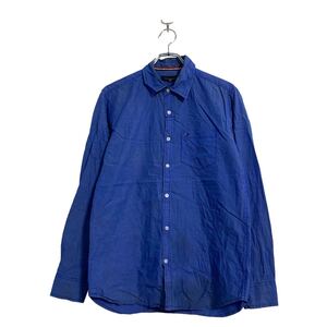 TOMMY HILFIGER 長袖 無地シャツ L ブルー トミーヒルフィガー シンプル 古着卸 アメリカ仕入 a604-5965