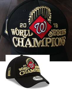 【既決USA】ワシントン・ナショナルズ★MLB Washington Nationals@完売刺繍【2019 World Series Champions New Era Cap】ロゴ入キャップ@黒