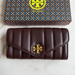 新品TORY BURCH トリーバーチ 長財布 ロック付きハンドバッグ ウォレット レディース アウトレット品 ワインレッド