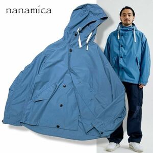 50 サンプル品 国内正規品 nanamica ナナミカ HOODED JACKET M51 モッズコート ナイロン フーディーパーカー ブルー系 ナナミカ メンズ