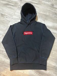 【売り切り】Supreme Box Logo Hooded Sweatshirt シュプリーム ボックスロゴ パーカー 染め直し（ネイビー → ブラック）Sサイズ