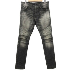 ダブルジェイケイ wjk 美品 BIKER SKINNY DENIM バイカー ジーンズ 5838 ds12ye デニム パンツ スキニー ストレッチ M 黒 メンズ