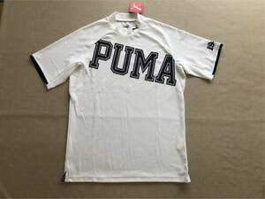 送料無料◆サンプル品◆PUMA GOLF ビッグ プーマ ロゴ 半袖 モックネック シャツ◆(L)◆622402-04◆プーマ ゴルフ