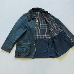 90S　英国製　38サイズ　Barbour　BEDALE　バブアー　ビデイル　オイルドジャケット　ブラック　ヴィンテージ