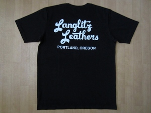 USA製 本店限定 LANGLITZ LEATHERS PORTLAND OREGON バイカー ロゴ TシャツLラングリッツレザー バイク ポートランド ハーレーダビッドソン