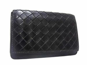 1円 BOTTEGA VENETA ボッテガヴェネタ イントレチャート レザー カードケース カード入れ 名刺入れ メンズ ブラウン系 FD1056