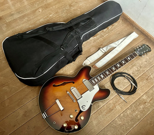 希少名器 Epiphone Casino Sunburst 1988年 寺田楽器製 初期個体 日本製 5桁 オレンジラベル / 肉厚ギグケース付（検 John Lennon/Beatles)