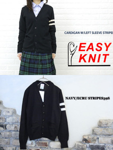 美品「EASY KNIT イージーニット」コンパクトVネックカーディガン/カナダ/コットンニットカーデ/ネイビーS＜定価：12,600円＞（送料660円）