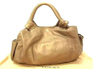 1円 LOEWE ロエベ アナグラム ナッパアイレ ナッパレザー ハンドバッグ トートバッグ レディース ゴールド系 FJ2514