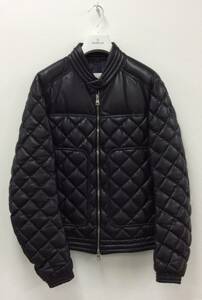 【送料無料】美品 MONCLER GEMOT モンクレール ジェモット レザー ダウンジャケット ブラック C20914096005 クリーニング済み