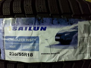 ★在庫処分 スタッドレスタイヤ 235/55R18 1本のみ SAILUN(サイレン) ICEBLAZER WST1 (送料無料 2020年製 ) 
