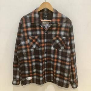 Schott ショット LS FLANNEL SHIRT OMBRE フランネル シャツ オンブレー 782-3220002 check チェック オレンジ サイズM 668004