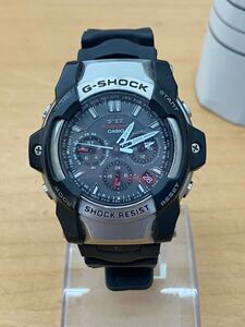 【c487】美品 稼働品 カシオ G-SHOCK GS-1400 クロノグラフ デイト ラウンド シルバー ソーラー メンズ 腕時計 CASIO