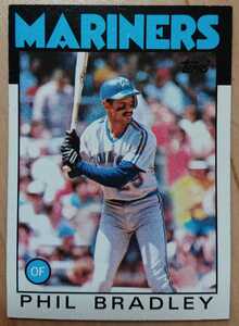 ★来日外国人 ブラッドリー 巨人 読売 ジャイアンツ PHIL BRADLEY TOPPS 1986 #305 メジャーリーグ MLB 大リーグ MARINERS マリナーズ