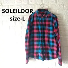 SOLEILDOR｜ソレイドール　メンズ　チエック　ボタンシャツ　L