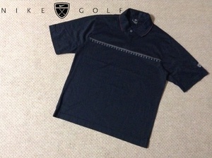 ★中古★ナイキ ゴルフ 半袖ポロシャツ 刺繍ロゴ 黒 ブラック NIKE GOLF 00s 古着 ビンテージ ヴィンテージ オールド