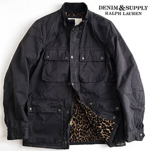 【美品】ラルフローレン デニム＆サプライ M-65 ミリタリージャケット オイルド加工 ヒョウ柄 Denim & Supply Ralph Lauren