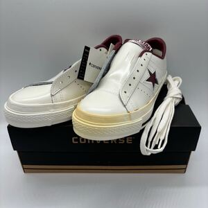 【23.5cm】新品 Converse One Star Ox White Maroon コンバース ワンスター ローカット レザー ホワイト マルーン 01 