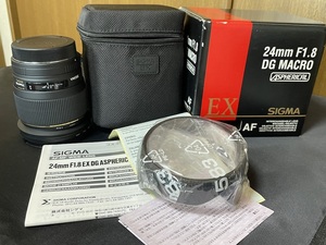 新品　SIGMA 単焦点広角レンズ 24mm F1.8 EX DG ASPHERICAL MACRO キヤノン用 フルサイズ対応