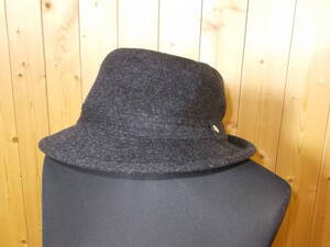 e1056◆DAKS HAT◆サイズ表記M 56.5cm 中央帽子㈱ ダックス ハット 日本製 グレー色 帽子 カシミヤ20％混紡 ツバ裏周りチェック柄 6H