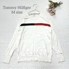 トミー ヒルフィガー　TOMMY 【M】　ニット　ホワイト　秋　メンズ　カシミヤ