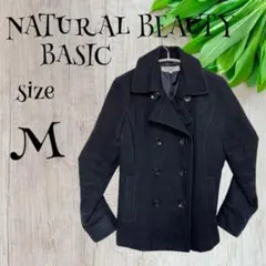 NATURALBEAUTYBASIC　Pコート【M】ブラック　毛