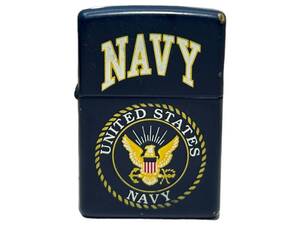 zippo (ジッポー) 2000年製 NAVY UNITED STATES オイルライター ネイビー イエロー 雑貨/091