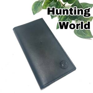 【美品.使用感なし】Hunting World 札入れ ブラック レザー メンズ