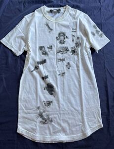 DIESEL ディーゼル 春夏 スカル ガールプリント★ ダメージ加工 半袖 カットソー Tシャツ Sz.XS