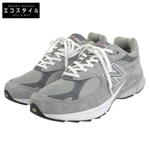 美品 New Balance ニューバランス スニーカー メンズ ライトグレー US9 27cm M990GY3