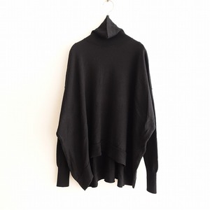 //【定価2.9万】エンフォルド ENFOLD *HIGH-NECK PULLOVER*38毛ニットブラック黒タートルネックプルオーバー(25-2402-277)【21C42】