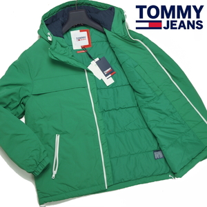 【新品・秋冬】定価2.6万 トミー ヒルフィガー TOMMY JEANS《防寒 中綿入》フーディー パデッド ジャケット ブルゾン M ケリーグリーン