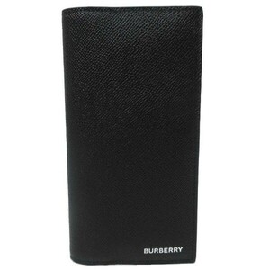 バーバリー 長財布 BURBERRY キャベンディッシュ グレイニー レザー 二つ折り財布 80146421 BLACK (ブラック) アウトレット メンズ 