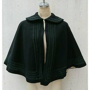 1800s 1900s victorian cape ヴィクトリアン ケープ vintage ヨーロッパヴィンテージ アンティーク ヴィンテージ コート ブラック 黒 LV128