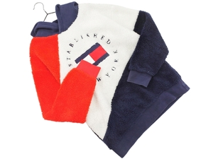 TOMMY HILFIGER トミーヒルフィガー ボア プルオーバー パーカー size164cm/紺ｘ赤ｘ白 ◇■ ☆ elc7 子供服