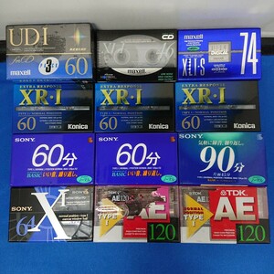 ★未開封/保管品 ノーマル カセットテープ 12パック/14点 セット/まとめて maxell/XLI XLIs UDI TDK/AE Konica/XRi SONY/XI 記録媒体★