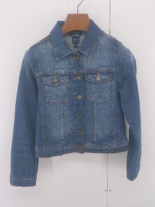 ◇ GAP DENIM ギャップ キッズ 子供服 長袖 デニム ジャケット Gジャン サイズ150cm インディゴ レディース E