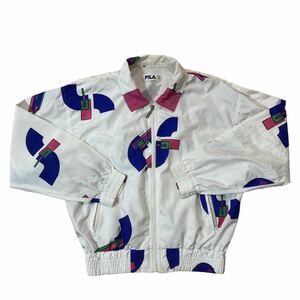 FILA フィラ ナイロンジャージ ウィンドブレーカー Lサイズ 白 レディース