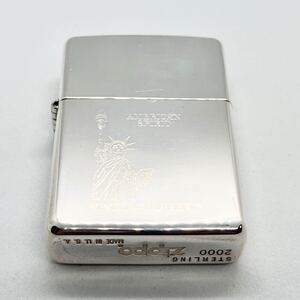 1円〜 ZIPPO/ジッポー STERLING/スターリング AMERICAN SPIRIT/アメリカンスピリット STATUE OF LIBERTY/自由の女神 2000年製 ケース付き 