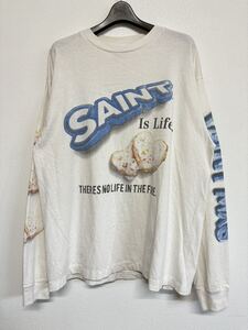 【入手困難】 SAINTMxxxxxx セントマイケル 長袖 Tシャツ 白 ホワイト ビンテージ Lサイズ 極美品 レア 希少 2024SS 最新作