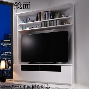 テレビ台134cm ホワイト 鏡面 55インチ対応 白 コーナー壁面収納型 ハイタイプ テレビボード TV台 TVボード 地震対策 耐震 転倒防止