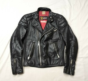 70s belstaff leather jacket uk38 Vintage ベルスタッフ　レザー ダブル　ライダース lewis　ルイスレザー