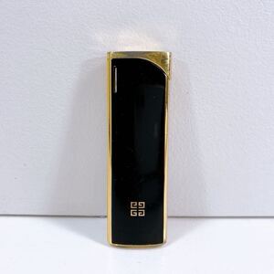 340【中古】GIVENCHY ジバンシー ガスライター ブラック ゴールド 喫煙グッズ 喫煙具 ヴィンテージ ライター 動作未確認 現状品