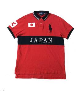 POLO RALPH LAUREN ラルフローレン ビッグポニー JAPAN 日本 半袖 ポロシャツ CUSTOM FIT 赤/黒 メンズ L