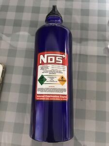 NOS ニトロ タンク水筒 濃い青　特大　送料サービス オフ会で絶対ウケル？ 軽量アルミボトル ワイルドスピード　R34　フェアレディ　ヤリス