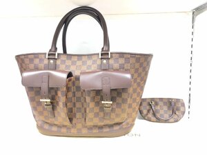 送料無料 未使用劣化品 LOUIS VUITTON ルイヴィトン ダミエ エべヌ マノスクGM N51120 トートバッグ BA0095 レディース ポーチ付き